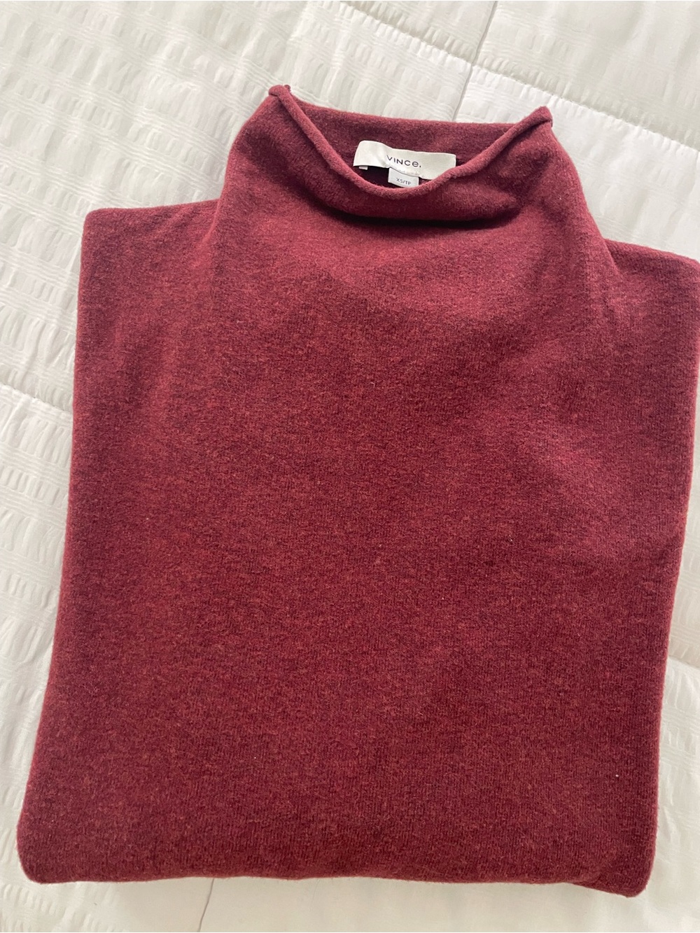 Vince Wine Red Turtleneck Sweater